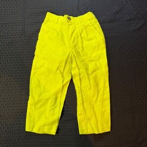 A Loves A Girls Neon Yellow Linen Blend Pleated Pants Size 5
